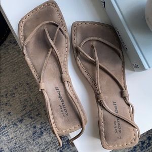 Jeffrey Campbell Kaine Suede Wraparound Tie Sandal